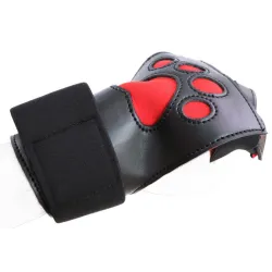 Kinky Puppy Gants Puppy Dog Paw Noir-Rouge